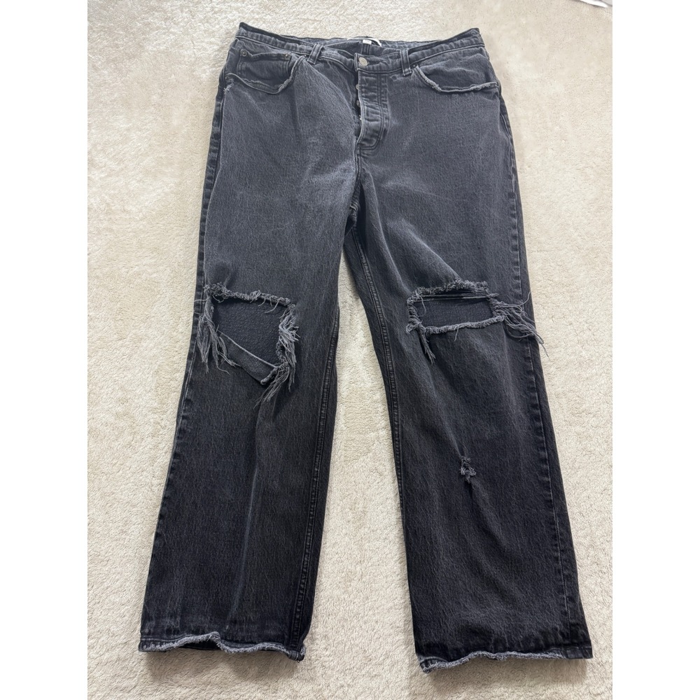 Abercrombie Womens The 90s Baggy Low Rise Distressed Jeans 31/12 Meas: 33x28